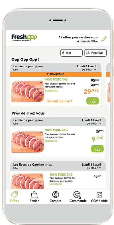 Application mobile Freshopp pour la lutte contre le gaspillage alimentaire